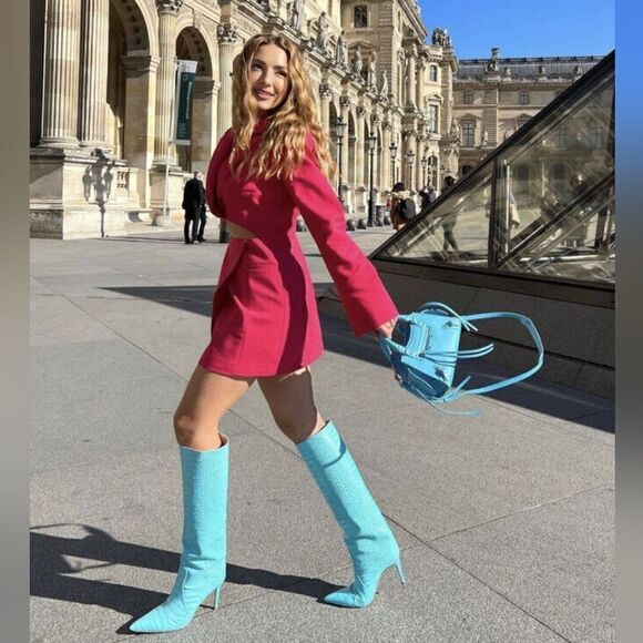 NWT Zara Cut out blazer dress pink size Small Bloggers Favorite - Picture 4 of 14